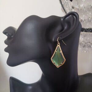 Kendra Scott Earrings Iridescent Dangle 14K Gold Plated Color Changing NWOT